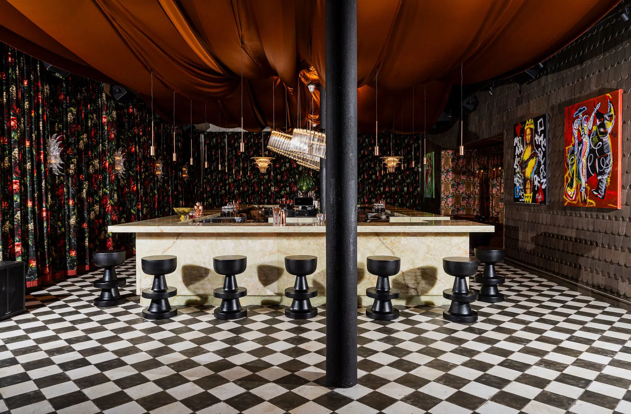 bar stools at Kashmir