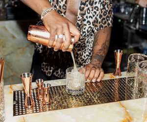 A carefully crafted margarita poured by talented bar team at West Loop cocktail lounge Kashmir. 